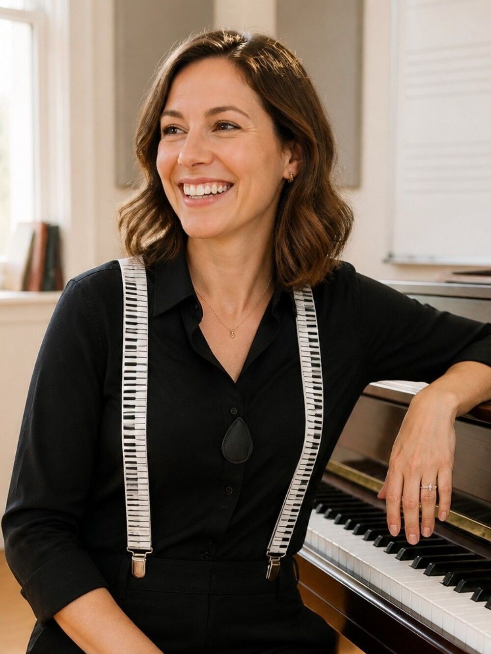 Piano Key Suspenders Women Music Teacher Pianist Keyboardist Music Lover Gift